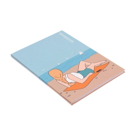Notebook A6+, 64 sheets in the cage "On the beach", integral cover, matte lamination, block 65g/m2-2