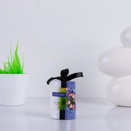 Candle cylinder 5x7.5cm, "crystalline pattern", blueberries-2
