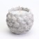 Candle "Shar" in the candlestick with spherical faces of gypsum, 8x7cm, marble with black stripes