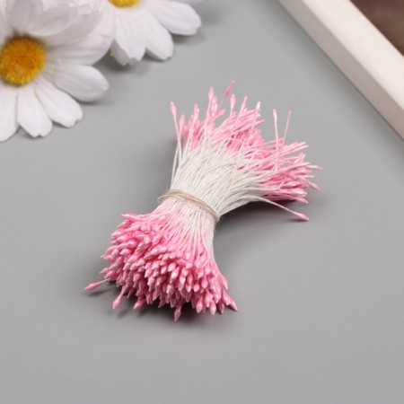 Stamens for artificial flowers gloss "risinki" pink set 360 pcs length 6 cm-1