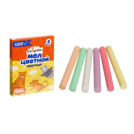 Mel School color, set of 6 colors, round, worthless in a cardboard box