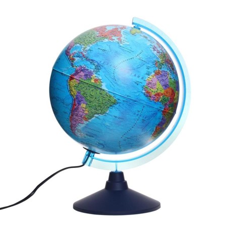 Globe "Globen. Day and Night", interactive, with a double card, a diameter of 250 mm, with backlight, with glasses