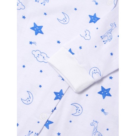 Children's overalls with open legs "Giraffes", white/blue color, height 80-2