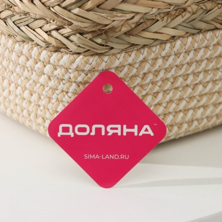 Basket for storage laid handmade Daulaan "Rita", 30 × 20 × 12.5 cm, brown color-3