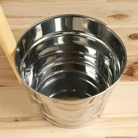 Dousing bucket, metal, with a wooden handle, 3 liters-2