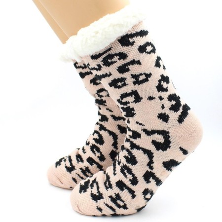 Women's socks with fur inside, pink color, rr 23-25 ​​(shoe rr 36-40)-4