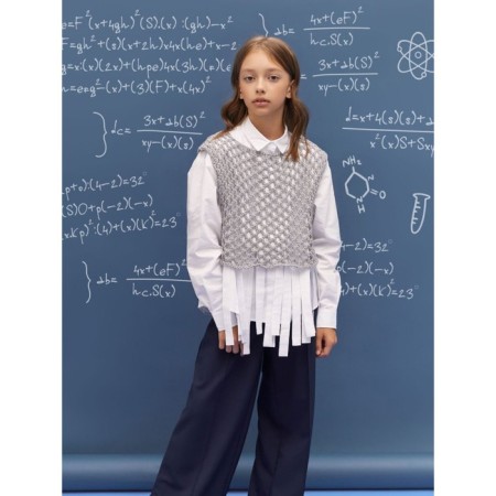 Knitted children's vests Amarobaby Mesh, height 128 cm, color gray color-11