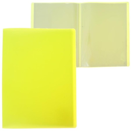 Folder with 10 A4 inserts, 500 μm, calligrata, neon, yellow
