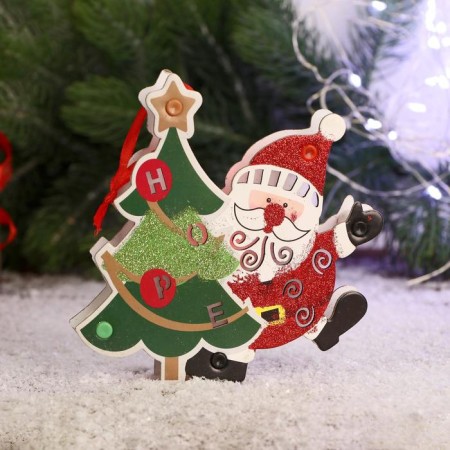 Christmas tree decoration "Santa Claus with Christmas tree" 14.5x14.5 cm