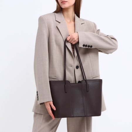 Bag Female Tout with zipper, chocolate color-6