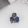 Hair crab "Rose" bow, 1.5 cm, blue