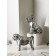A set of figures "Bulldog", geometry, polystone, 34 cm, silver color