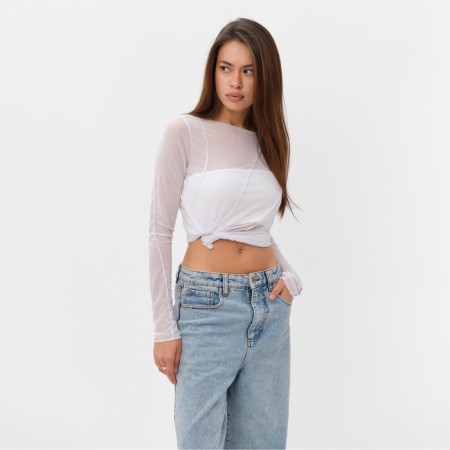 Jumper (longshille) Women's mesh mist, size 50, white-2