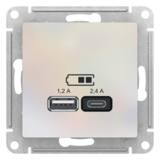 The USB Sche ATN000439 AtlasDesign 5V/2 .4A 2x5V/1.2A mechanism pearl. Sche Atn000439
