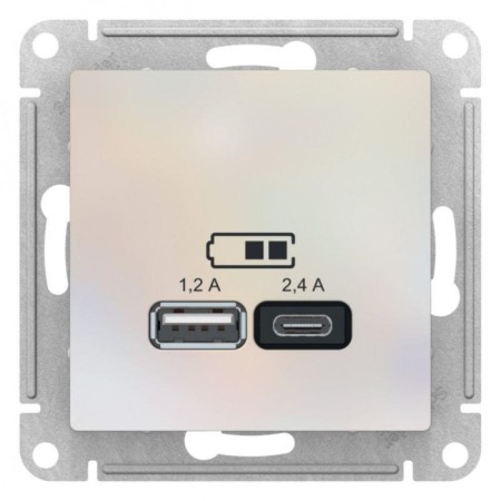 The USB Sche ATN000439 AtlasDesign 5V/2.4A 2x5V/1.2A mechanism pearl. Sche Atn000439