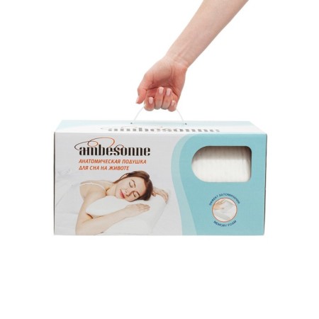 Anatomical pillow "Antioprip", size 37x65 cm, for perfect sleep on the stomach with memory effect-8