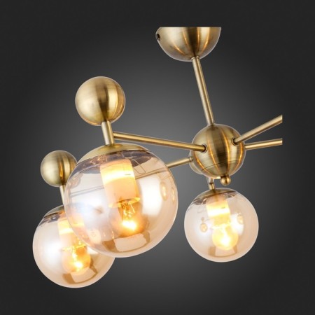 Ceiling EVOLUCE lamp. Sle106302-05. Pechio. 5x60 watts, E27, 63x63x34 cm, bronze color-7