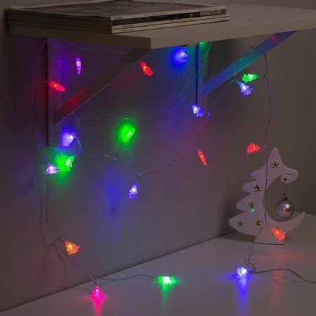 Garland “thread” 3 m with nozzles “Christmas tree”, ip20, transparent thread, 20 LED, glow of multi (RG/RB), flashing, USB-2