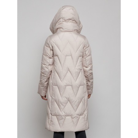 Coat insulated winter female, size 44, beige color-12