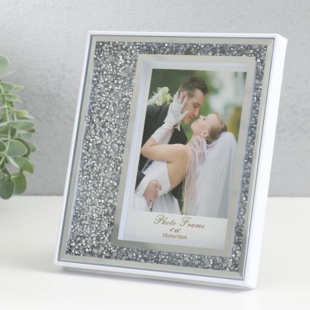 Photo frame glass 10x15 cm "Broken glass" silver 15x17.5 cm-1
