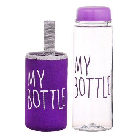 Water bottle, 500 ml, My Bottle, 19.5 x 6 cm, Czech in the kit, purple-1