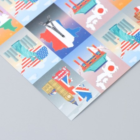 Scrapbooking paper bilateral "travel" density 180 g 30.5x32 cm-2
