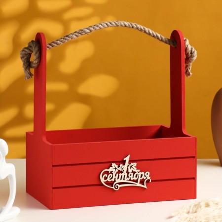 Box - Kashpo wooden 25x15x30 "September 1" Red