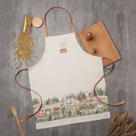 Apron Ethel "Rabbling Farm" 60x70cm, 100% HL, sarzha 190 g/m2-2