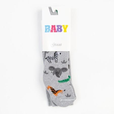 Pantyhose children's terry, color light gray melange, height 86-92 cm-3