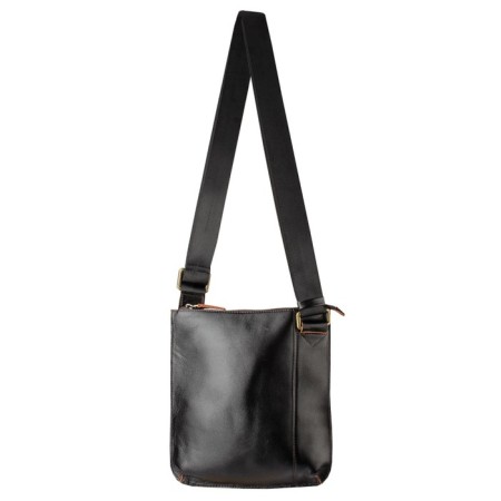 Male bag, lightning department, 2 outer pockets, adjustable belt, brown color-1