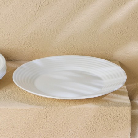 A set of dining plates Luminarc Harena asean, D = 23 cm, glass -ceramic, 6 pcs, white color-1