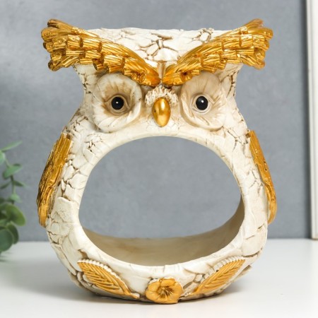 Souvenir Polystone Stand "Filin" White with gold 14x17x20 cm