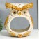 Souvenir Polystone Stand "Filin" White with gold 14x17x20 cm