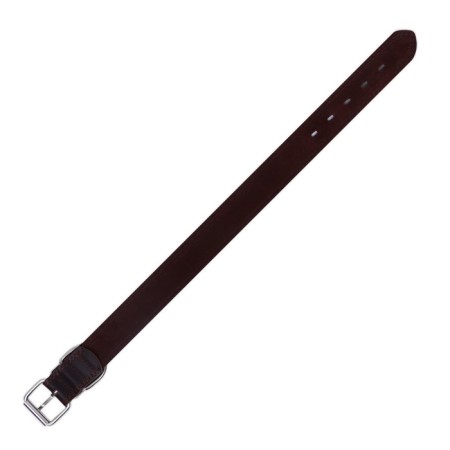 Collar of two-layer leather on the suede, 3.5 cm, Osh 41-51 cm, brown-7