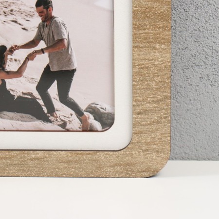 Photo frame LHDF "Love" 33x33 in 4 photos 10x15 cm, col. oak/white (plastic screen)-1