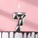 Candle for Cake "Almaz", number "7", silver metallic
