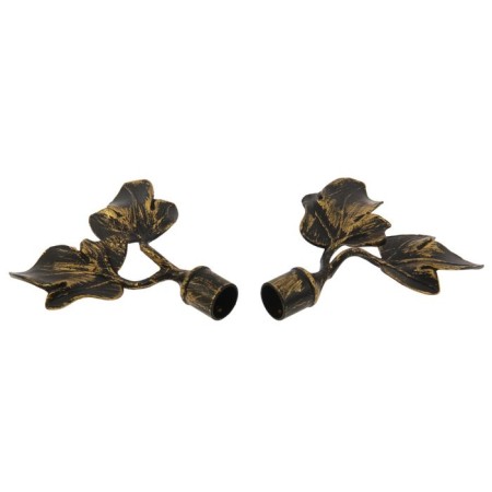 A set of tips for the cornice "Fig Liszt", D = 1.6 cm, 2 pcs, color brown gold