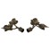 A set of tips for the cornice "Fig Liszt", D = 1.6 cm, 2 pcs, color brown gold
