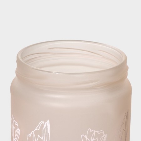 Glass Bank for Folding products "Rosie", 660 ml, pink color-2