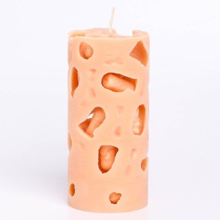 Aromatic decorative candle "openwork", beige, 6x12 cm, cinnamon-1