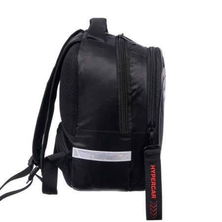 School backpack 37 x 26 x 17 cm, ergonomic back, Hatber Primary School "Red Auto" Black/Red-5
