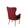 Armchair "Lari", velor fabric, bronze molding, white array, Berry color
