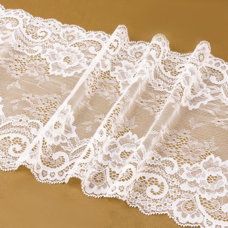 Lace elastic fabric, 190 mm × 2.7 ± 0.5 m, white color-2