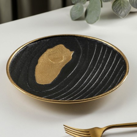 Ceramic serving dish "Golden glare", D = 20 cm-1