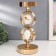 Summary Metal for 1 candle "Two white marble balls in the field" Gold 27x12x12 cm
