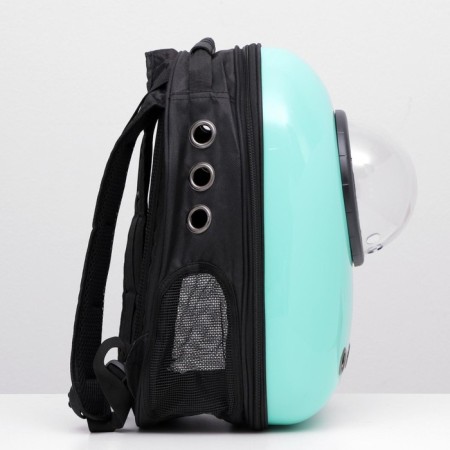 A backpack for carrying animals with a viewing window, 32 x 25 x 42 cm, mint-2