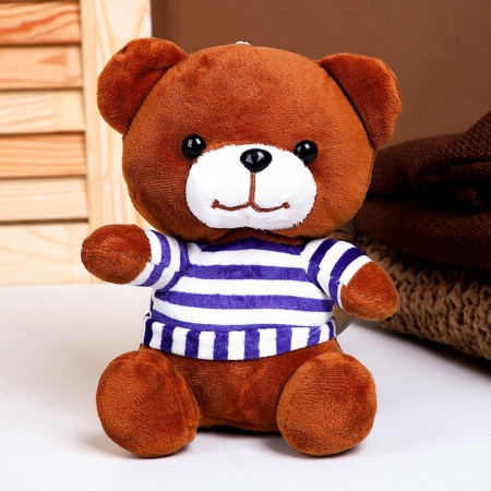 Soft toy "Bear", in a striped T -shirt, 18 cm