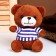Soft toy "Bear", in a striped T -shirt, 18 cm