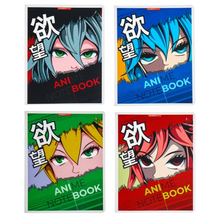 Notebook of 48 sheets in the "Anime Eye" cage, plastic cover, mix