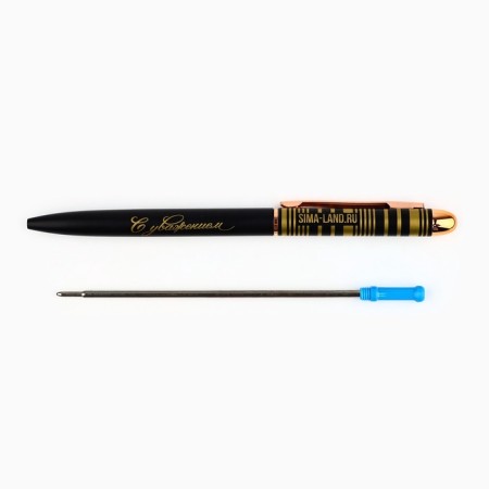 Ballpoint pen, red pasta, 1.0 mm, metal, software, with a rotary mechanism “Sincerely”-1